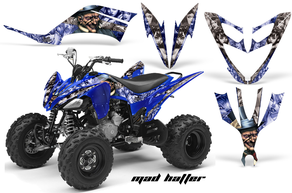 Yamaha Raptor 250 Graphics MadHatter BlueSilverstripe